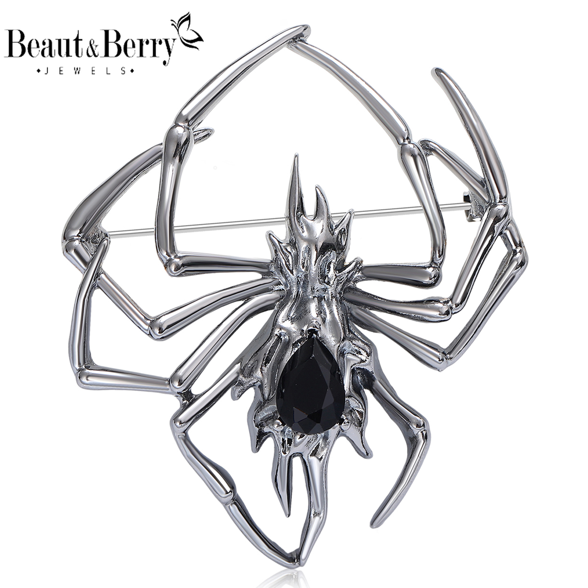Beaut&Berry Halloween-Kristall-Spinnen-Broschen für Damen, Unisex, Insektennadeln, lässige Party-Accessoires, neue Geschenke, Freunde, Dekoration
