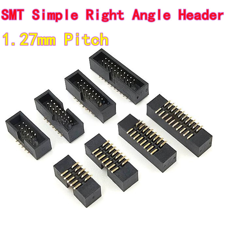 5 uds SMT cabezal de ángulo recto Simple paso de 1,27mm serie DC3 10/14/16/20P SMT 2x4P 2x5P/2X7P/2X8P/2X10P