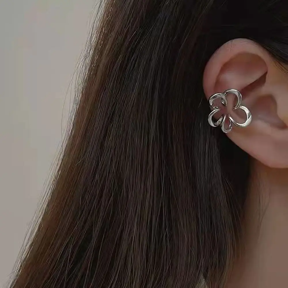 Brincos Earcuff Clip para Mulheres, Piercing, Earcuff, Festa, Liga, Joalheria Coreana, Grampos de Orelha Irregulares, Flor, Design de Moda, Acessórios