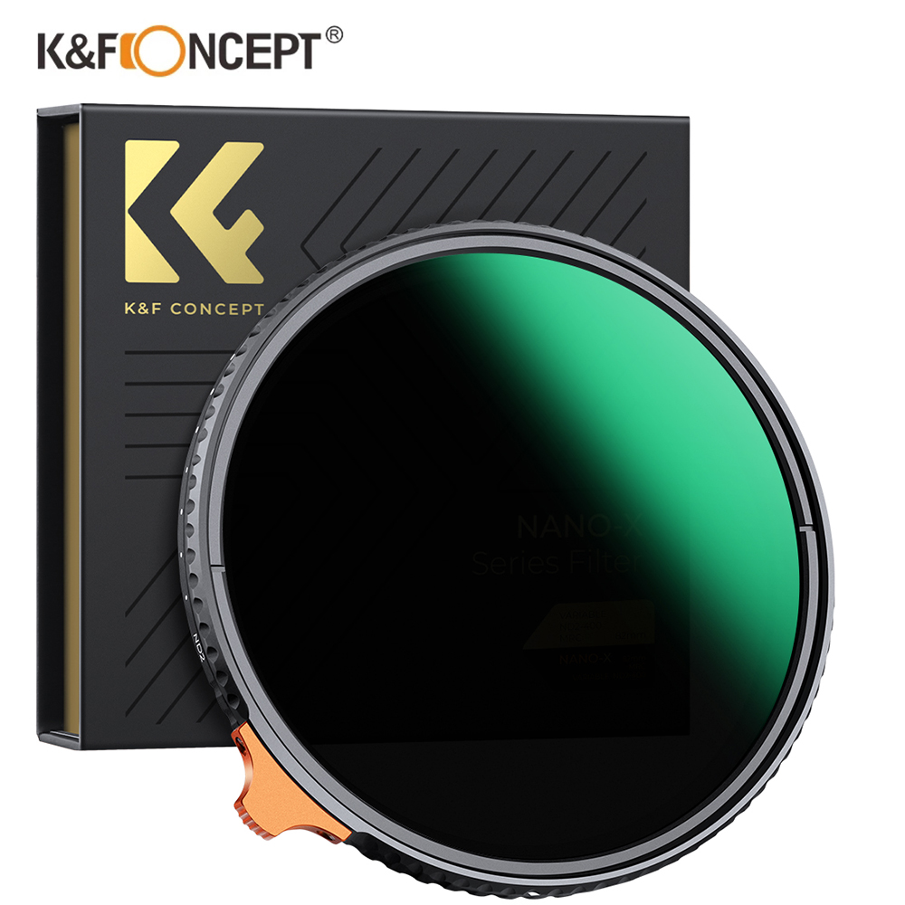 Filtre à densité neutre variable K&F Concept Nano-X ND2-ND400, filtre variable illimité 8K HD pour objectif d'appareil photo de 37 mm à 105 mm