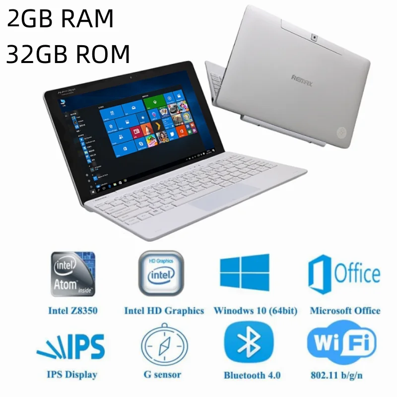 Heißer Verkauf 10.1 ''2GB DDR 32GB ROM Windows 10 64Bit Z8350 4-Kern-Tablet USB 3,0 Dual-Kamera mit abnehmbarer Tastatur