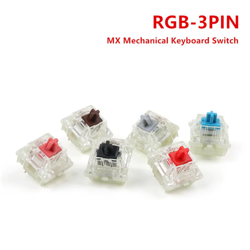 Original NEW Cherry MX Mechanical Keyboard Switch Silver Red Black Blue Brown Linear Tactile 3-pin Cherry Clear RGB SMD Switches