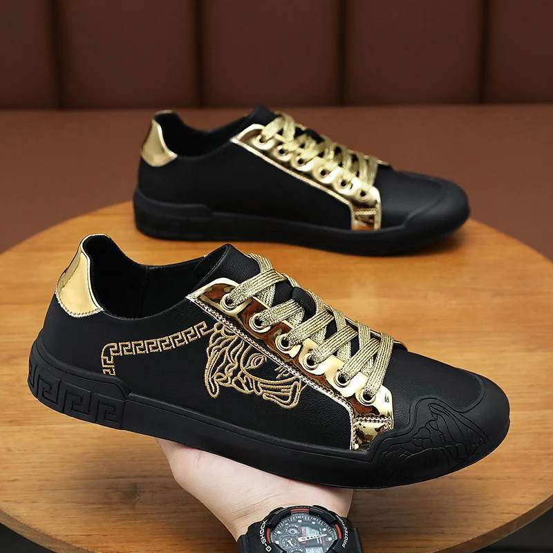 Sapatos de couro masculinos casuais conforto sapatos de críquete tênis de moda para homens sapatos de condução leves