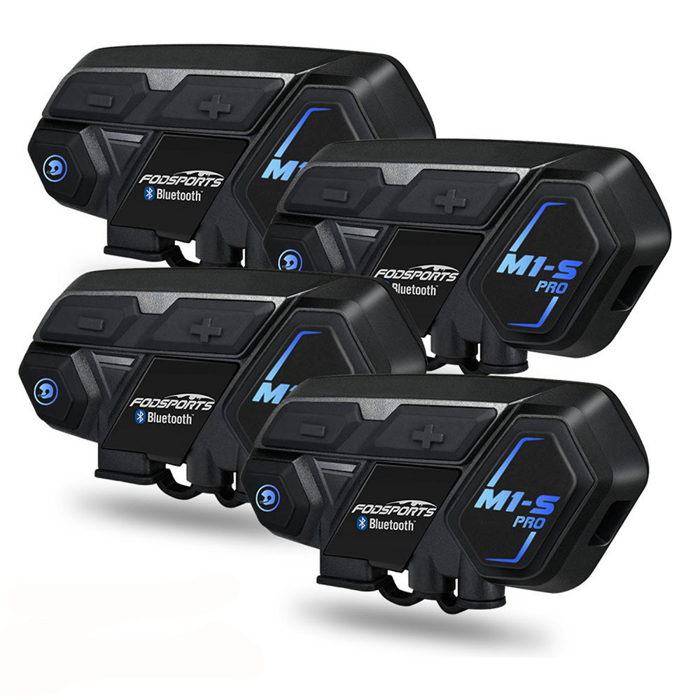 4 sztuk Fodsports M1s Pro kask motocyklowy domofon zestaw słuchawkowy Bluetooth 8 zawodników pełny dupleks M1-s Intercomunicador Moto wodoodporny FM
