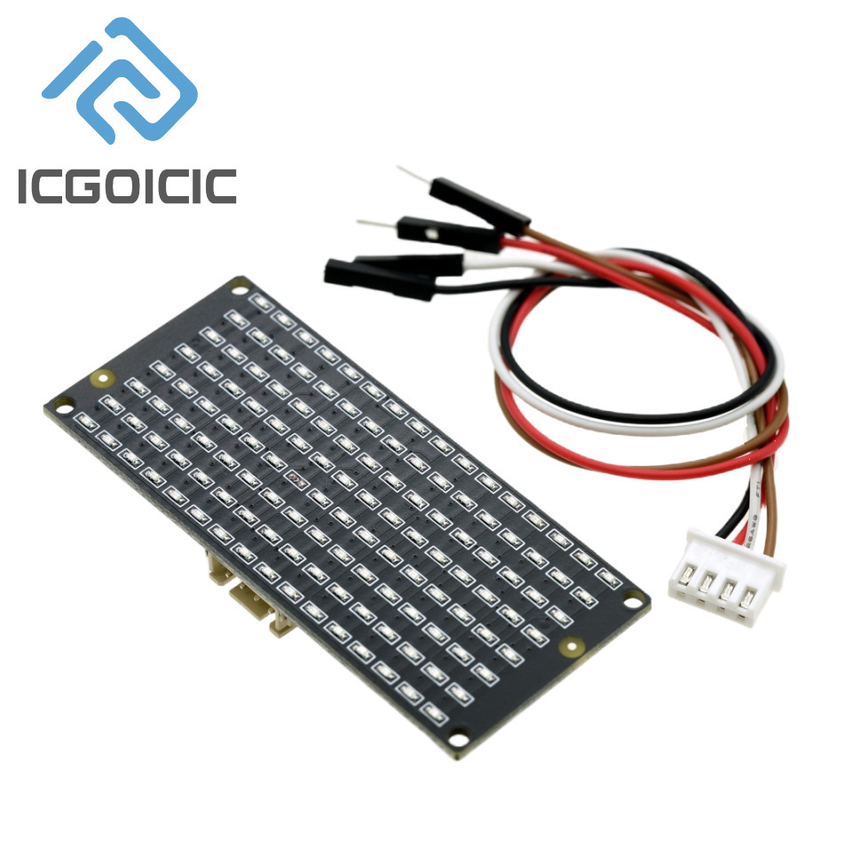 Moduł wyświetlacza matrycowego LED 8*16 – interfejs I2C, 3,3 V ~ 5 V dla projektów DIY Arduino, Micro:bit i Raspberry Pi