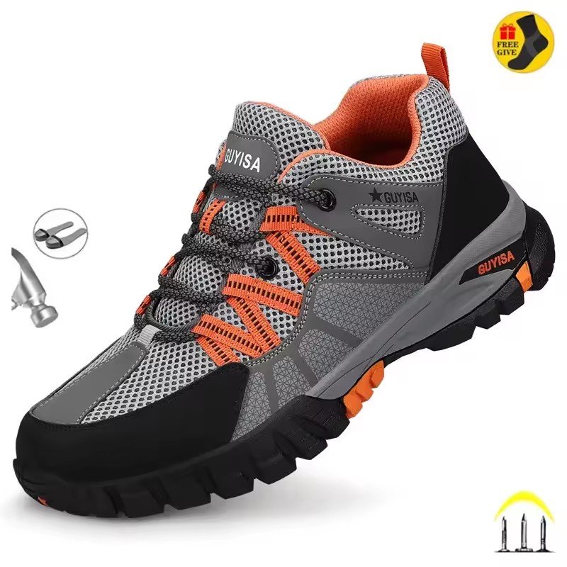 Sepatu Kerja Sepatu Ujung Besi Sepatu Keselamatan Pria Sepatu Kerja Tahan Tusukan Sepatu Bot Keamanan Alas Kaki Modis Tidak Bisa Dihancurkan