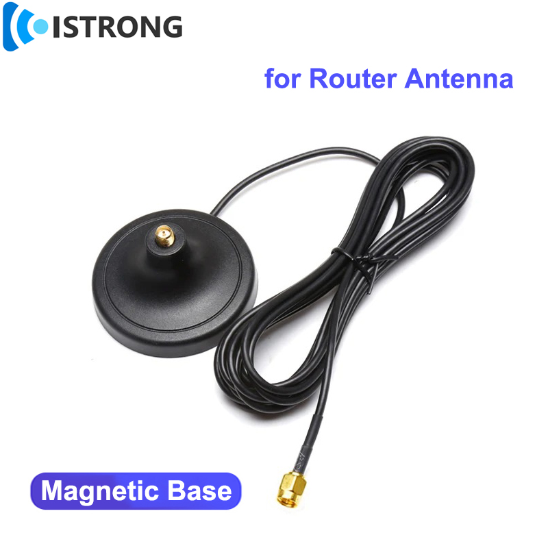 2G/3G/4G/5G Router การ์ดเครือข่ายเสาอากาศฐานแม่เหล็ก 3 M สาย RG174 SMA Connector ความยาวปรับแต่งได้