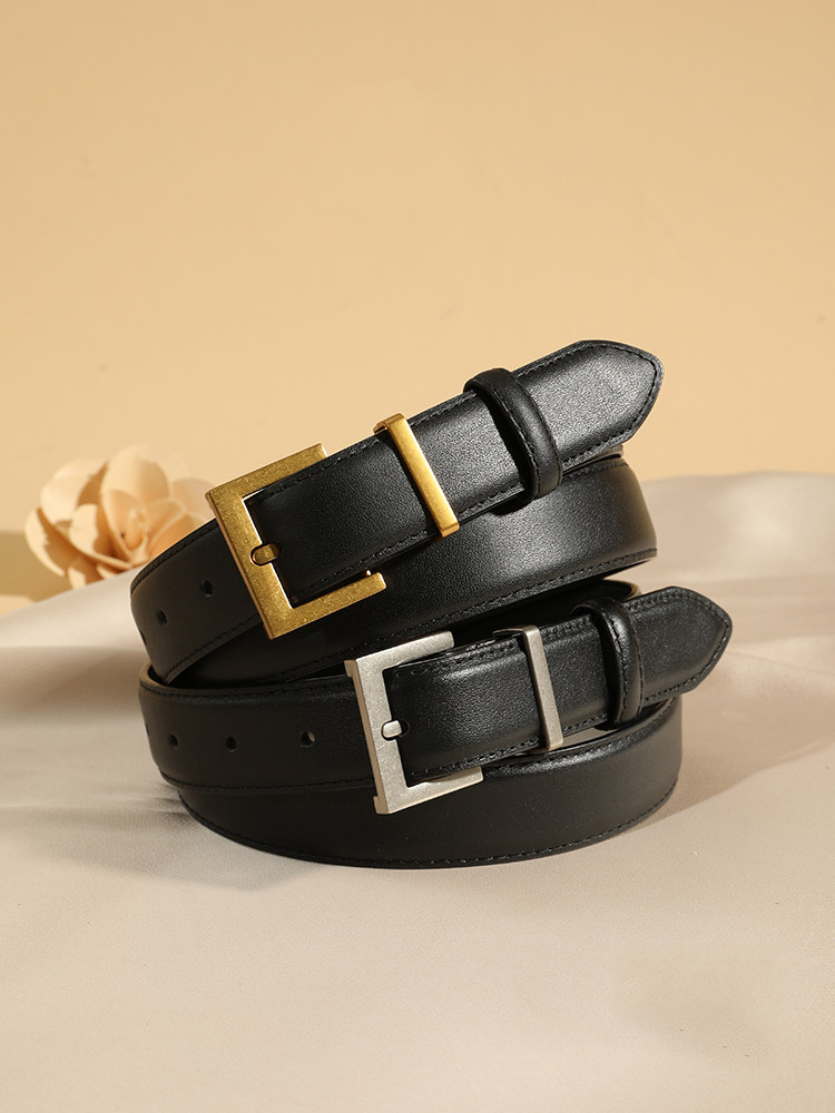 Mode damesriem Echt leer Goud/zilver naaldgesp Modieus en veelzijdig Jeans Casual decoratie Designergordel