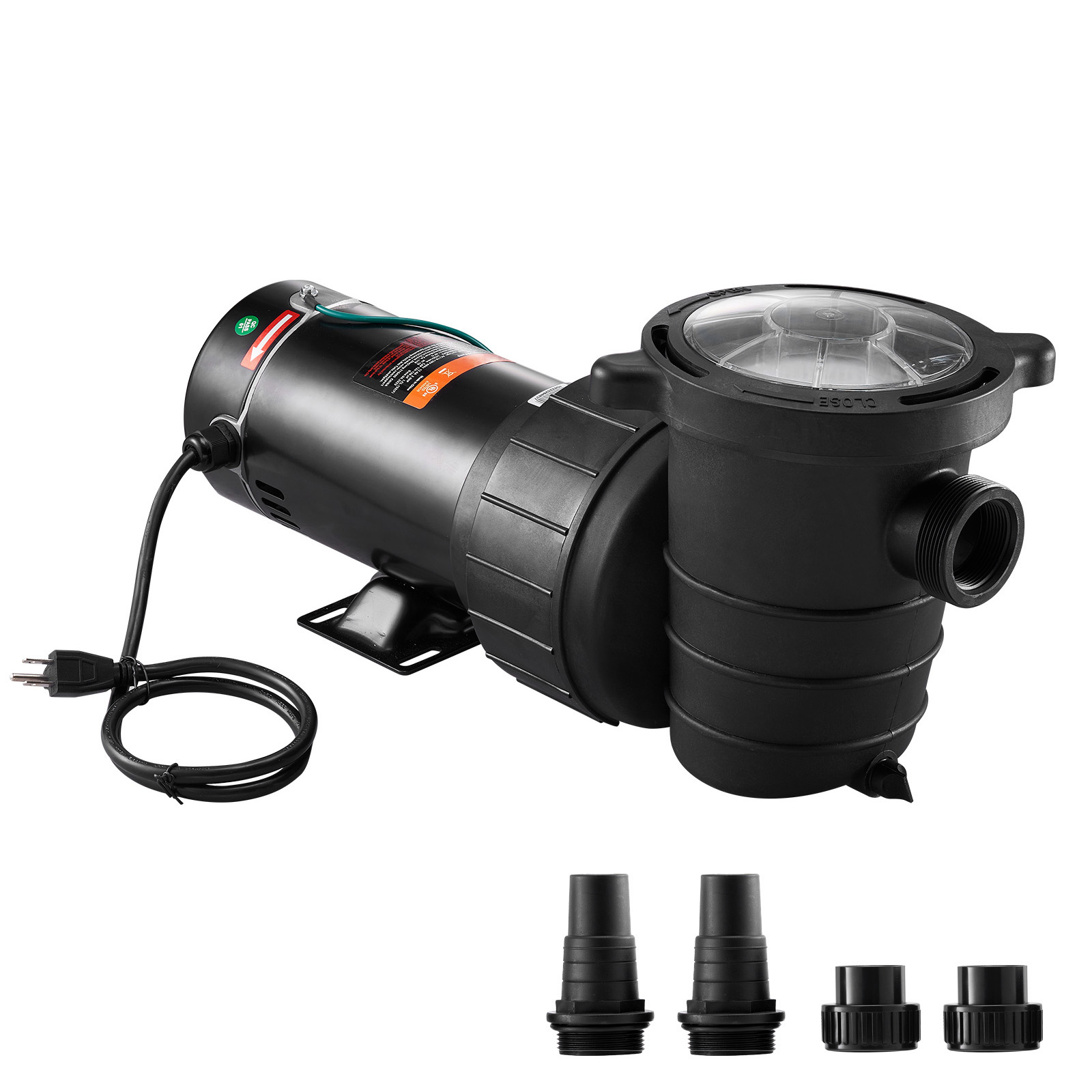 Bomba de piscina SucceBuy, bombas de velocidad única de 1,5 HP/2,0 HP para piscina sobre el suelo con cesta de filtro, certificación ETL