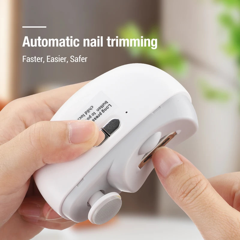 Cortauñas eléctrico automático 2 en 1, máquina pulidora de uñas portátil multifuncional, recargable por USB, para manicura