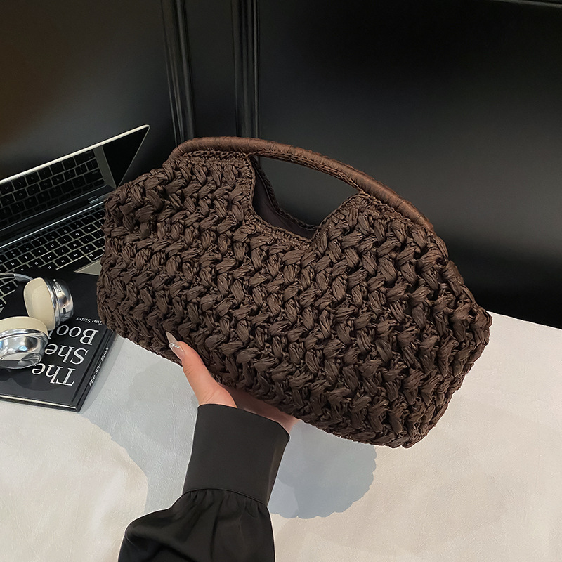 Nuova Borsa da Spiaggia Estiva per Donne, Pochette di Lusso, Borse in Paglia di Design, Borsa a Mano Intrecciata in Rattan, Borsetta da Viaggio Femminile alla Moda