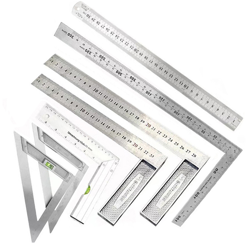 200Mm 250Mm 300Mm Góc 90 Độ Thước Tay Cầm Hợp Kim Nhôm Nước Thước Ngang Góc Gỗ Thước đo Dụng Cụ
