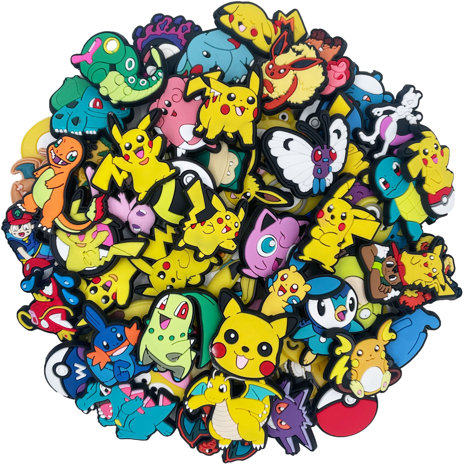 10-50 Piezas Aleatorias de Dijes de Zapatos de la Serie Pokémon Potdemiel para Sandalias, Accesorios de Decoración de Zapatos, Broches para Zapatos, Excelente Regalo para Hombres y Mujeres