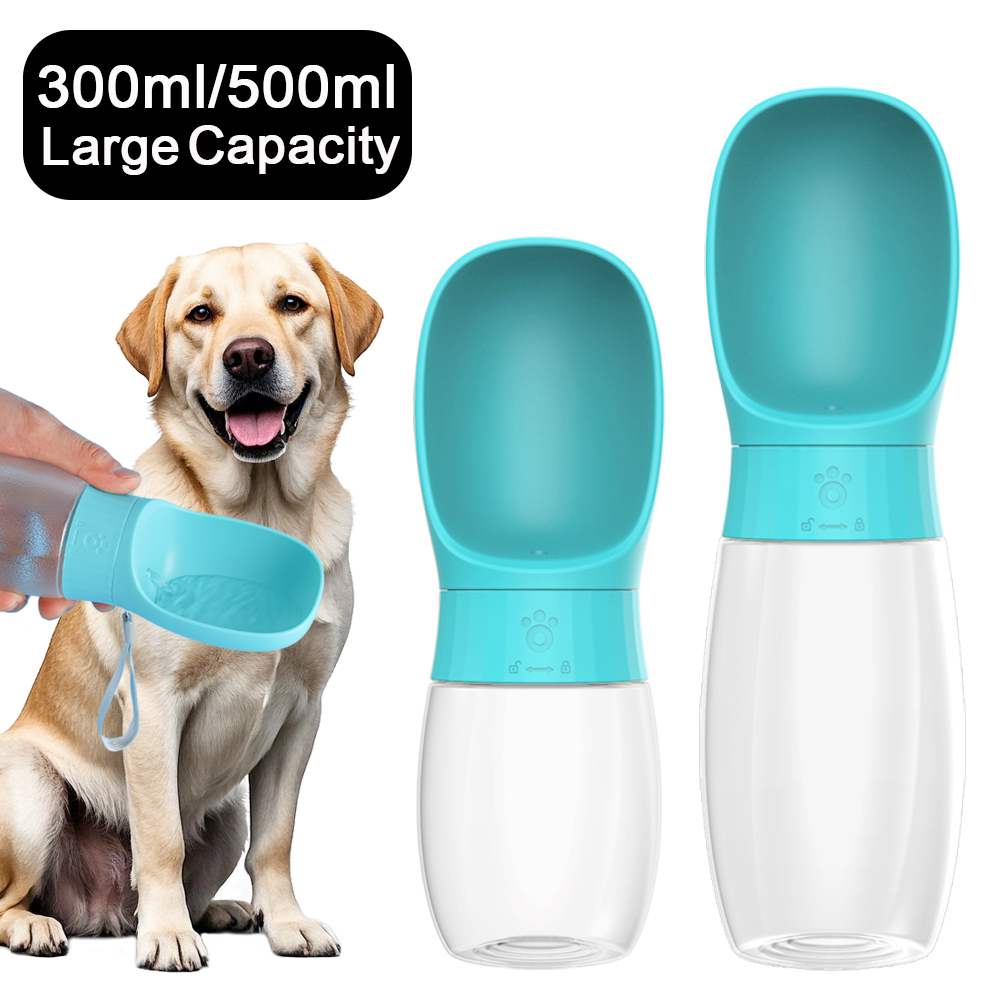 Botella de agua para perros grandes de 300ml y 500ml, tazón portátil para beber para perros pequeños, gatos, viajes, senderismo, dispensador de agua para cachorros, taza para labrador