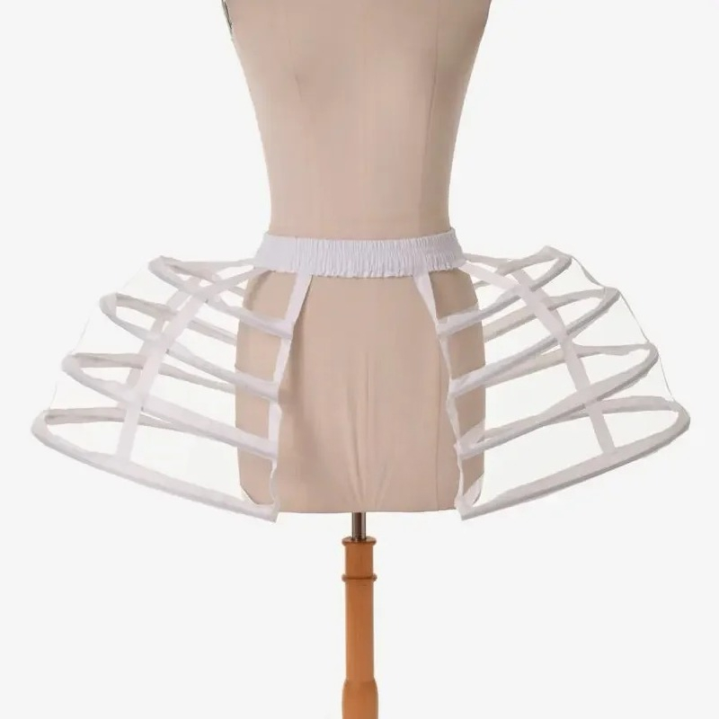 Pannier doble para mujer, vestido rococó, aro de crinolina, jaula de Bustle, debajo de la falda