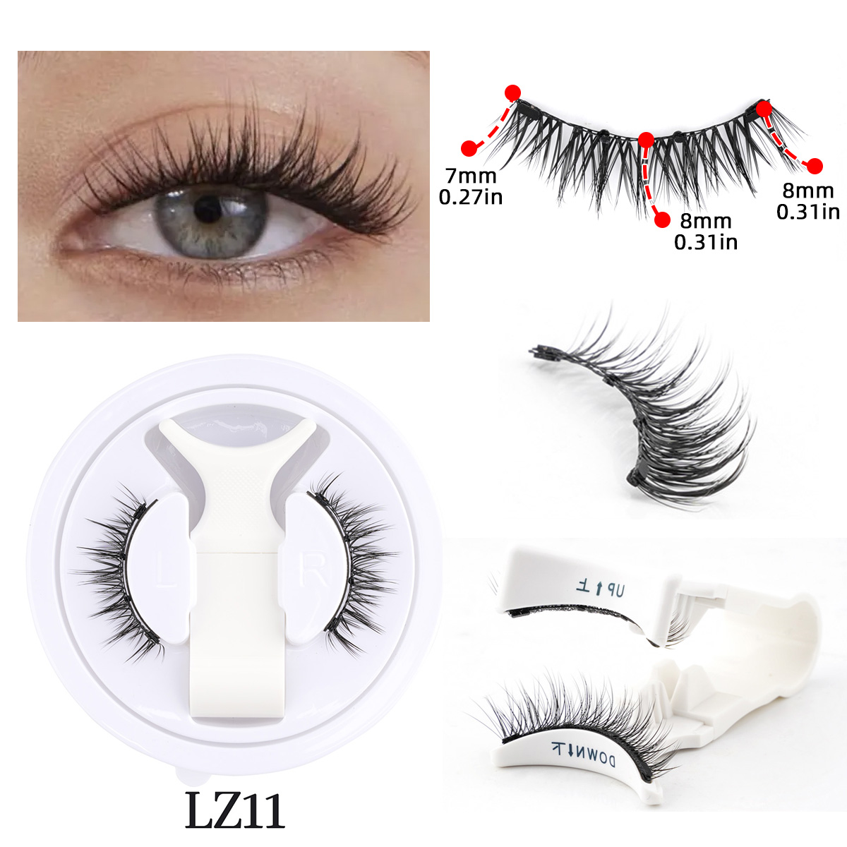 Hot 1 paar magnetische wimpers handgemaakte pluizige faux nertsenwimpers herbruikbare natuurlijke valse wimpers en magnetische pincet set make-up