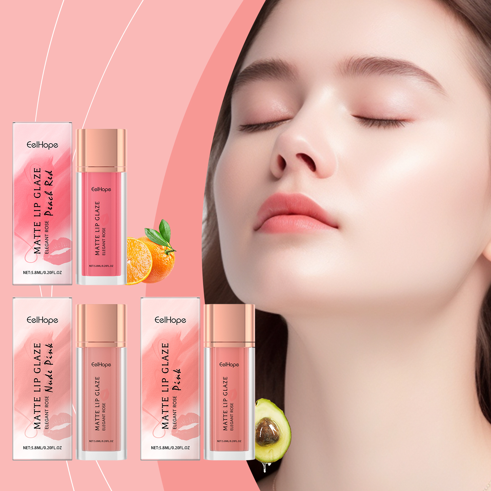 Leuke pluizige lipmodder Matte afwerking Lichtgewicht textuur en langdurige make-up Lipstick Glaze Non-stick Cup Making It Look White