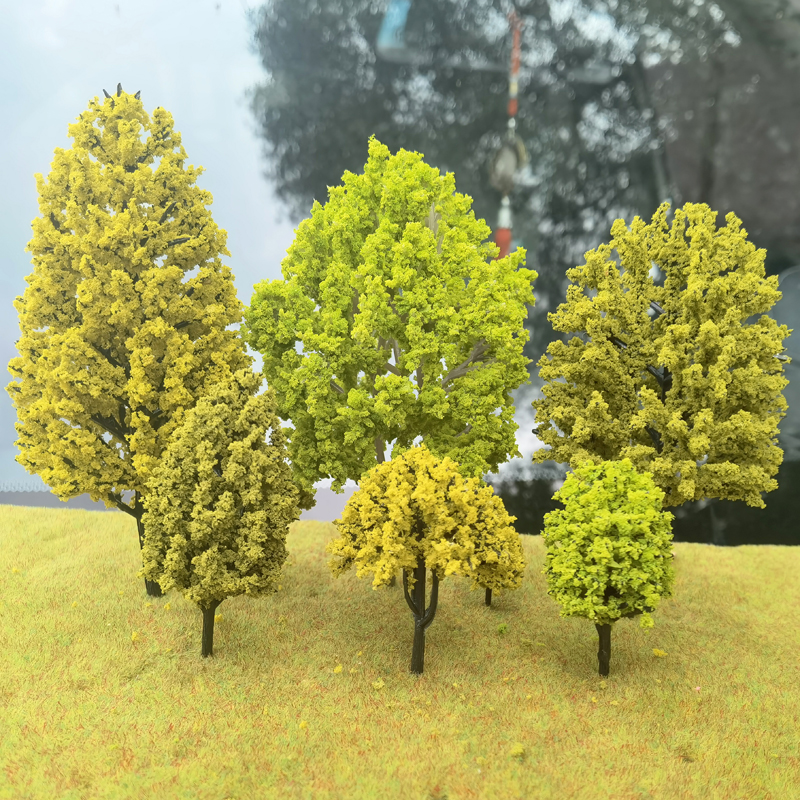 Miniatura Simulação Modelo Árvore, Withered Yellow Treepowder, Diorama, Outono Árvore, Campo Paisagem, Trem Railway Layout, 100pcs