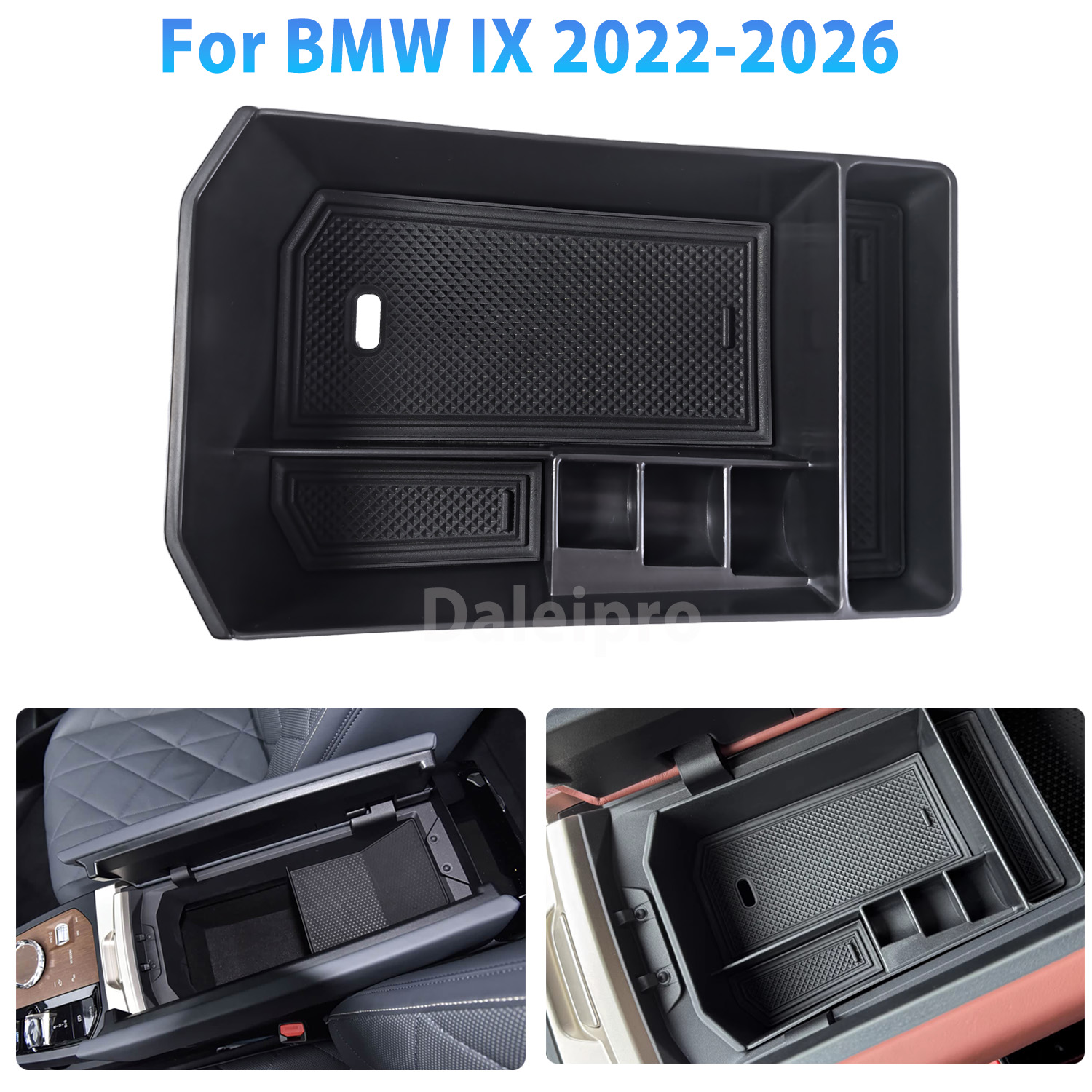 สำหรับ BMW iX 2022-2024 2025 2026 i20 xDrive ที่วางแขนกล่องเก็บแว่นตากล่องรถคอนโซลกลางออแกไนเซอร์ถาดอุปกรณ์เสริม