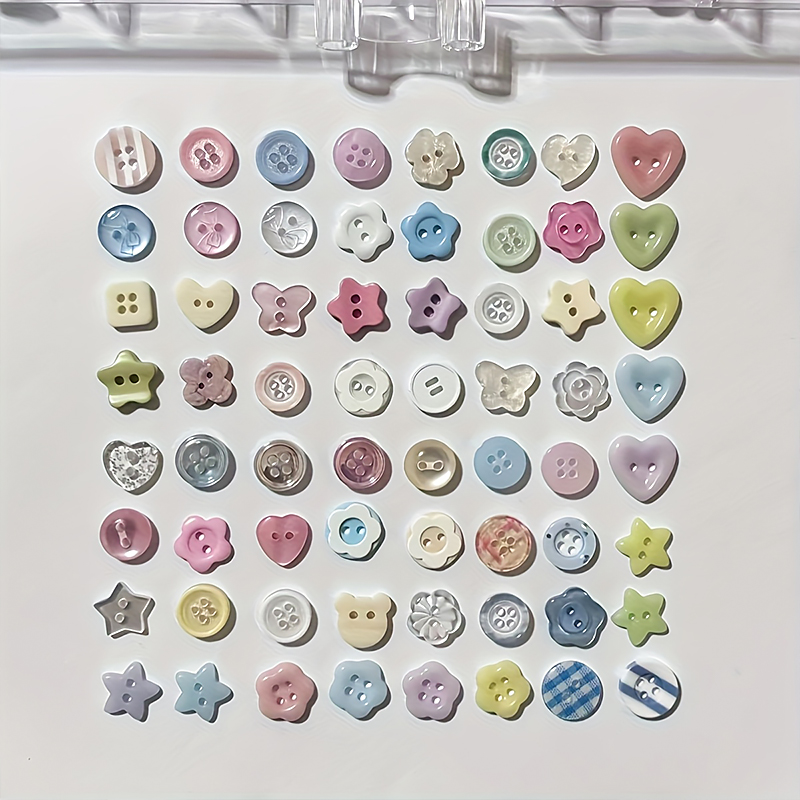 10-100pcs Korean style Cream Color Plastic Buttons Crafts DIY Scrapbooking Cute Sewing Button Apparel Accessories Randomly