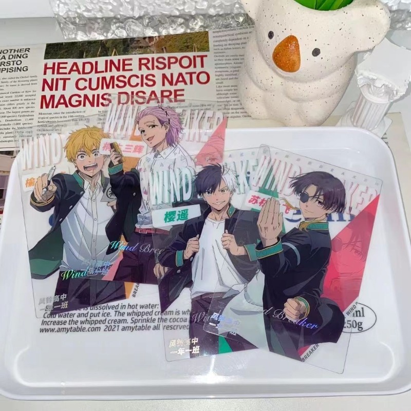 4Pcs/Set Anime Three-Inch Photo Props Diy Cartoon Pvc Transparent Card Collection Card Kids Gift