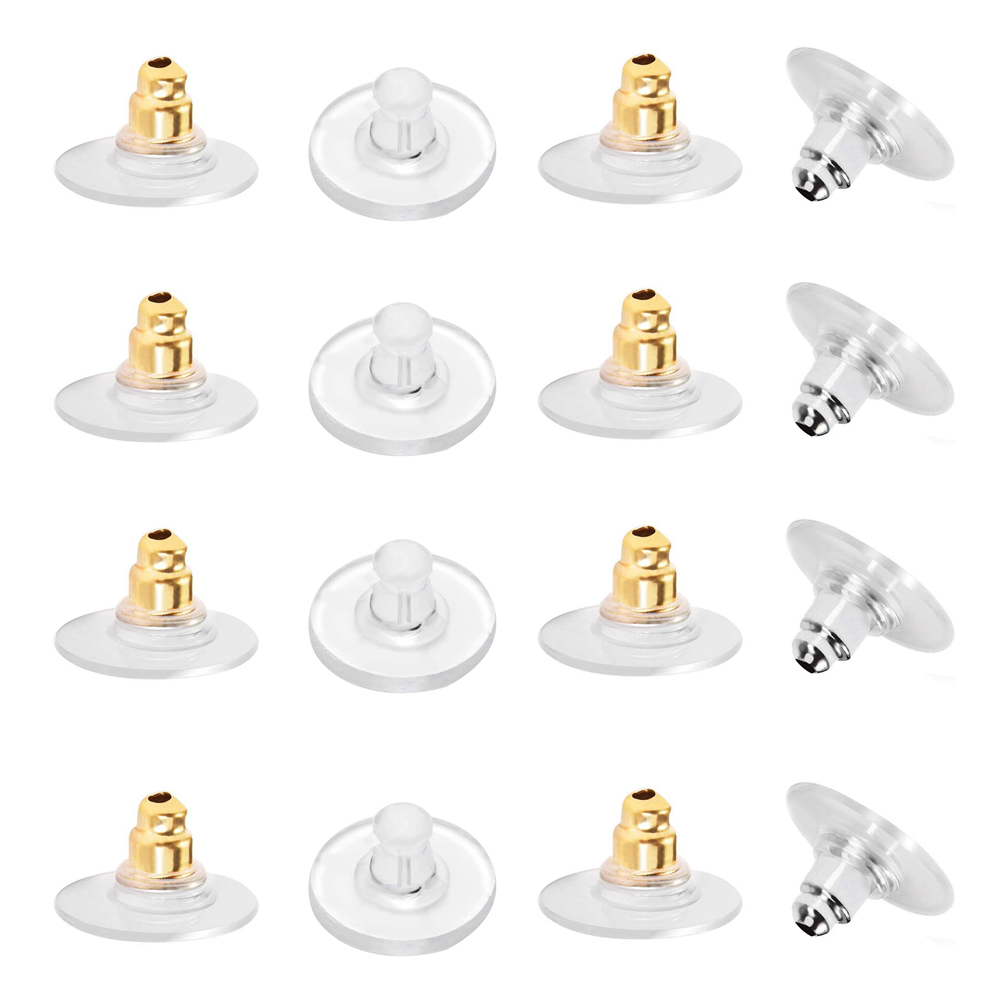 100-200 Uds. Parte trasera de pendiente de anzuelo tapón de goma para la oreja para la fabricación de joyas, reemplazo de respaldos de pendientes de embrague de bala, accesorios Diy