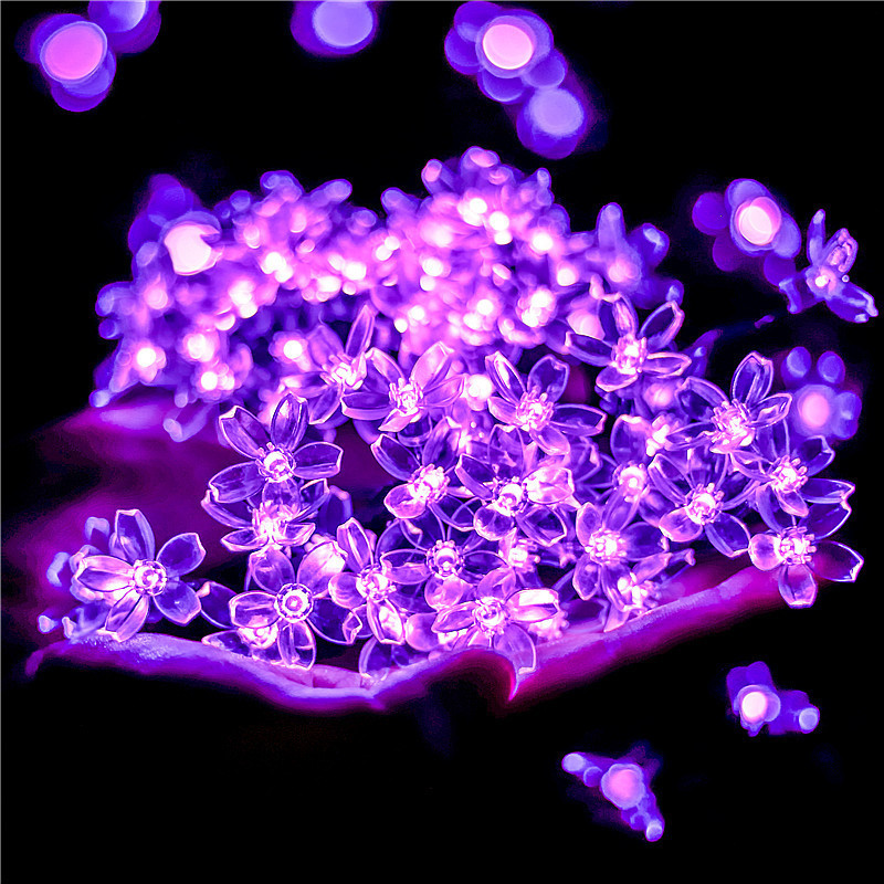LED Solar Cherry Blossom Light String Outdoor Courtyard Decoration Festival Cherry Blossom Waterproof Atmosphere Light String