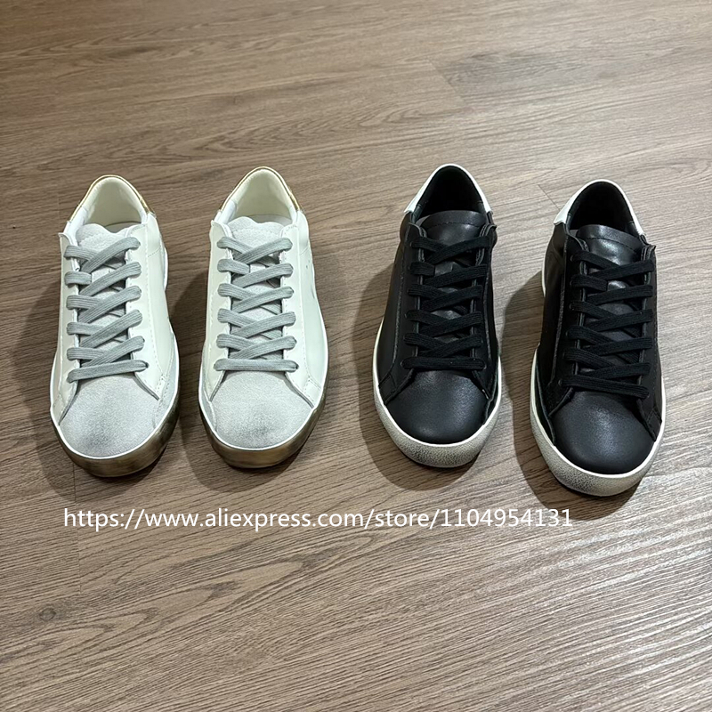 unisex All genuine leather Casual height increasing shoes Old effect woman sneakers Men's tennis shoes Height Increasing