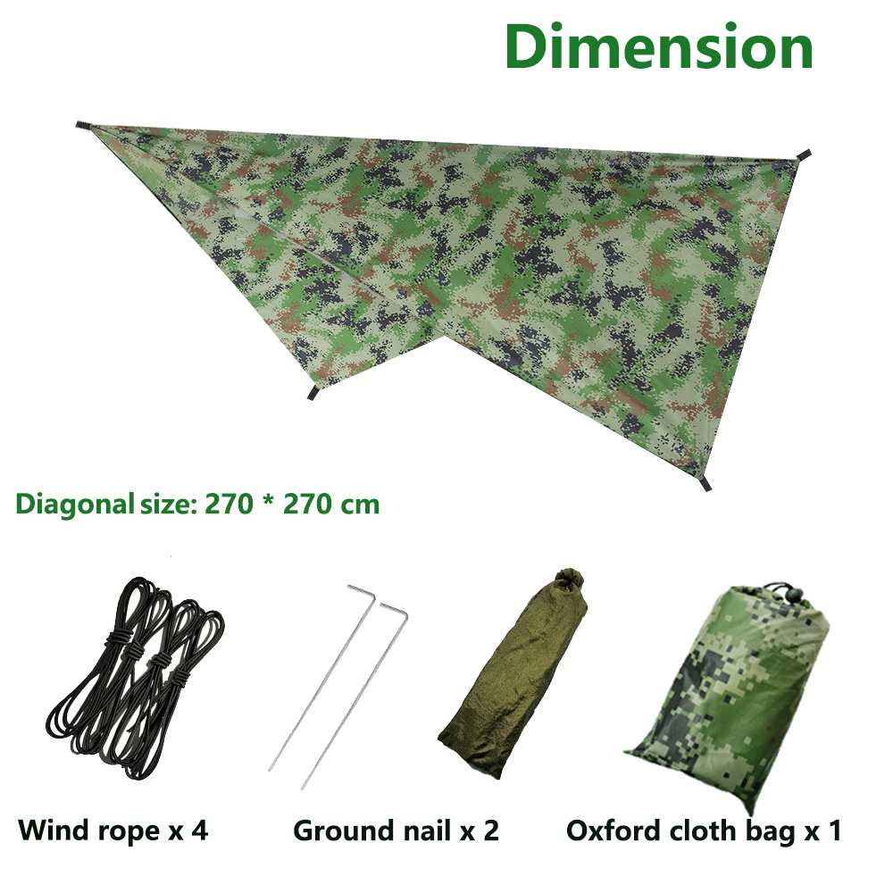 Waterproof Tent Tarp Outdoor Camping Hammock Ultralight Travel Canopy Sunshade Floor Mat Garden Beach Awning Canopy Sun Shade