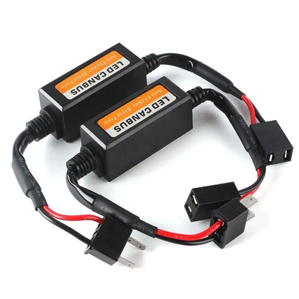 Décodeur LED automobile H1/H4/H7/H11/9005/9006, noir, Anti-scintillement, décodeur Canbus, éliminateur de défauts, accessoire automobile, 1/4 pièces