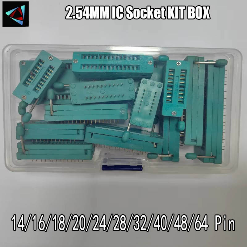 10 ชิ้น/ล็อต 14 16 18 20 24 28 32 40 48 64 พิน 2.54 มม. สีเขียว DIP Universal ZIF IC Socket แบบทดสอบเชื่อมต่อ ซ็อกเก็ต IC แบบล็อค zif socket