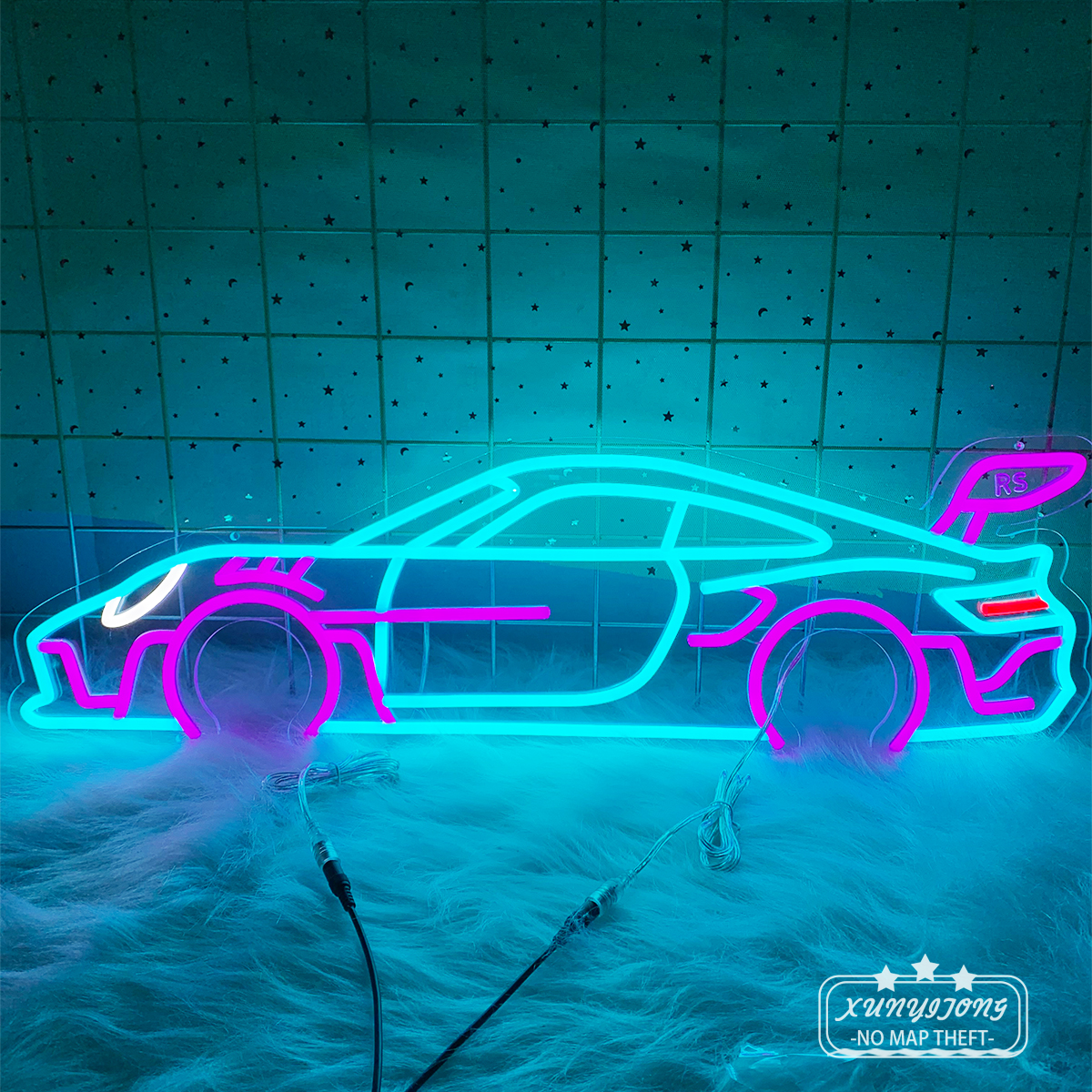 Спортивный автомобиль Неоновые вывески для декора стен Светодиодный неоновый свет с регулируемой яркостью Гараж Детская спальня Игровая комната Мальчики Подарки мужские плотные гаражи карпорт