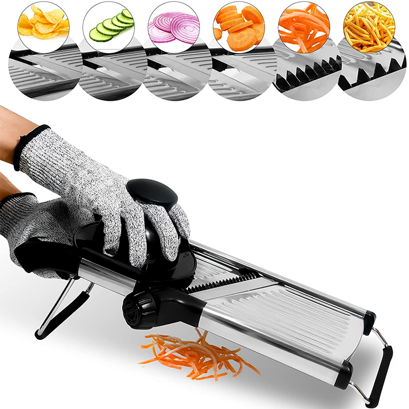 Verstellbarer Mandolinenschneider aus Edelstahl, Gemüseschneider für Kartoffeln, Tomaten, Zwiebeln, Karotten