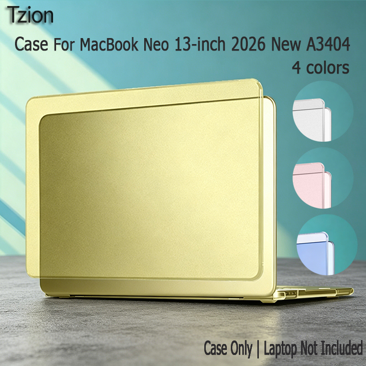 เคส Tzion Frosted สำหรับ MacBook Neo 13 นิ้ว 2026 รุ่นใหม่ A3404, เคสพีซีแบบพกพา โปร่งแสงด้าน ป้องกันรอยนิ้วมือ รอยขีดข่วน และรอยแตก