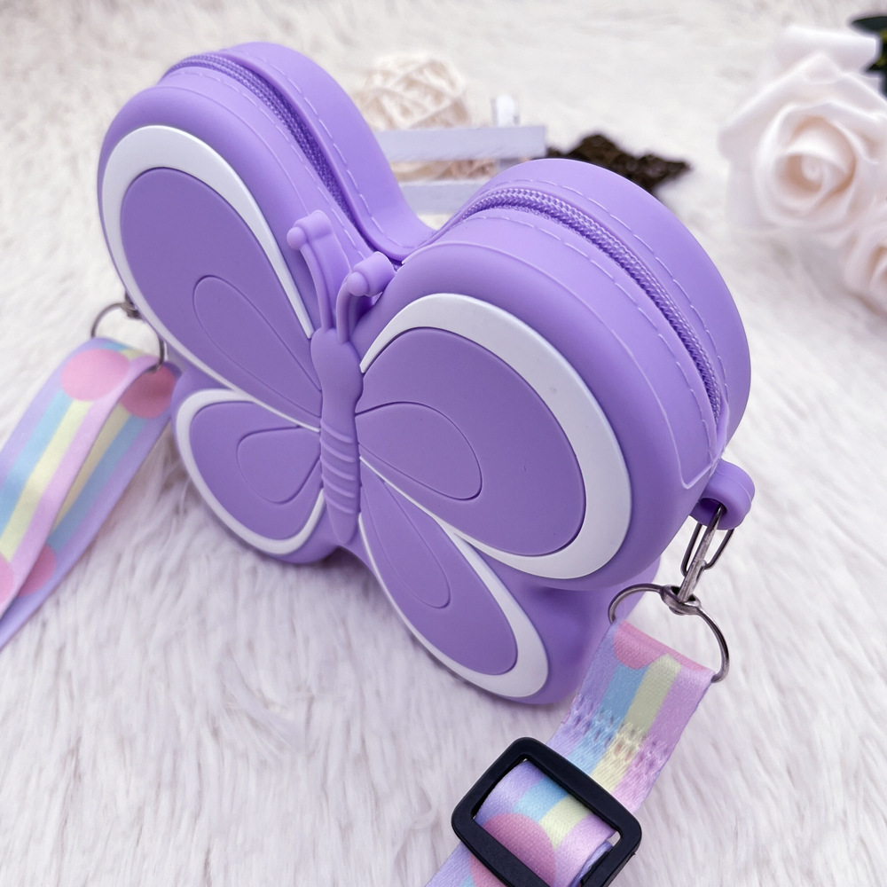 Bolso Mini de Gel de Sílice para Niñas Lindo, Color Caramelo, Bolso de Mano para Bebés con Monedero, Correa de Arcoíris, Bolso Bandolera para Niños.