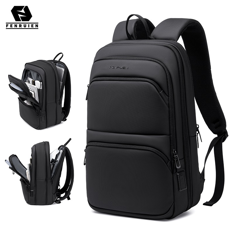 FENRUIEN Men's Commuter Work Backpack 15.6-Inch Laptop Backpack Expandable Thickness Lightweight Travel Backpack