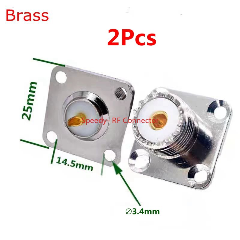 2 Buah UHF SL16 SO239 SO-239 Konektor Dudukan Panel Sasis Soket Jack Wanita 2 Lubang 4 Lubang Adaptor Coax Flange Pengiriman Cepat