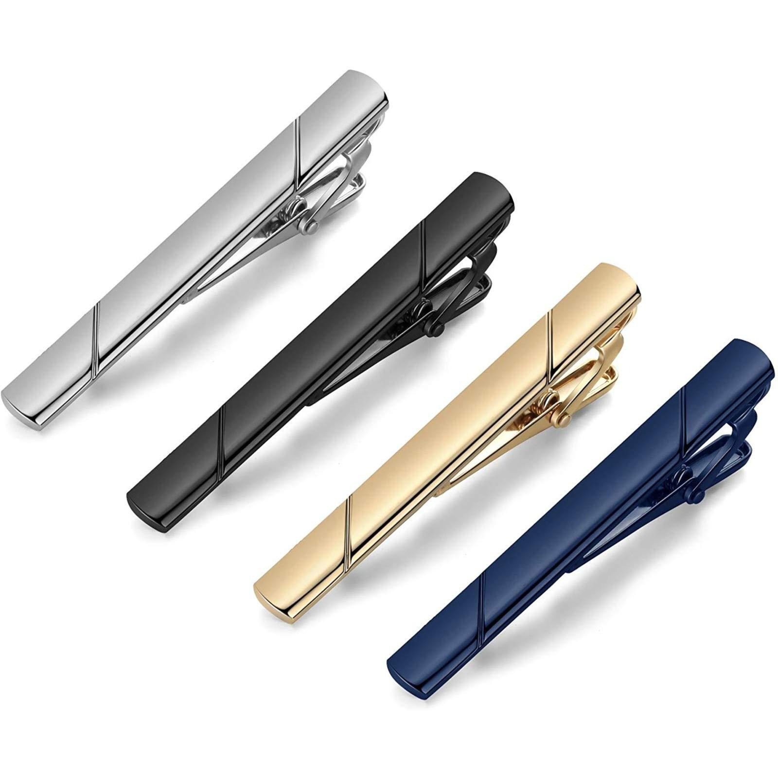 5.8x0.6cm Grampos de gravata para homens Clipe de gravata firme Kit de gravata masculina Fecho de barra simples LD01