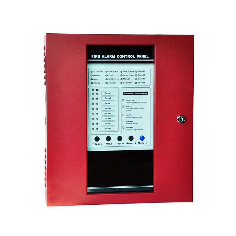 1Set CK1000 Feuer Alarm Bedienfeld 8 Draht Zonen Home Security Alarm Selbst Schutz Verteidigung Unterstützung Rauch Gas Detektor
