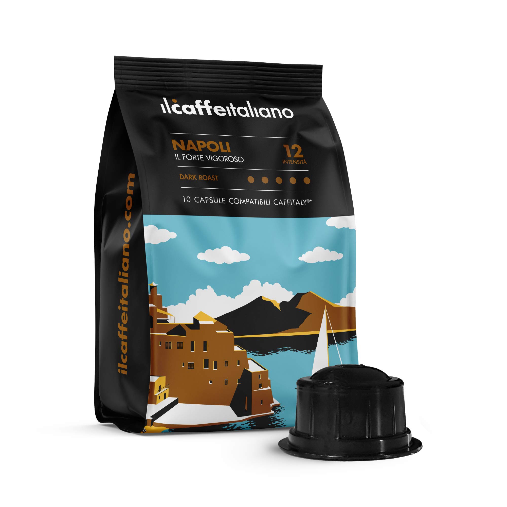 100 Kaffeekapseln Naples-Intensität 12-Italienischer Kaffee-Caffitaly Kompatible Kapseln ®