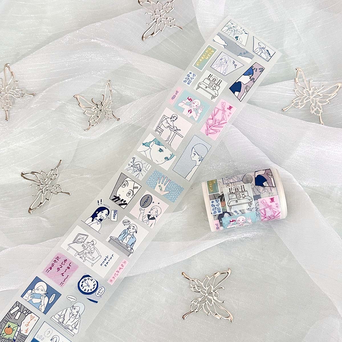 Kawaii ตัวอักษรสติกเกอร์เทป Scrapbooking กาวเทปรูปลอก Washi เทปน่ารัก Deco สติกเกอร์เกาหลีตกแต่ง Masking เทป