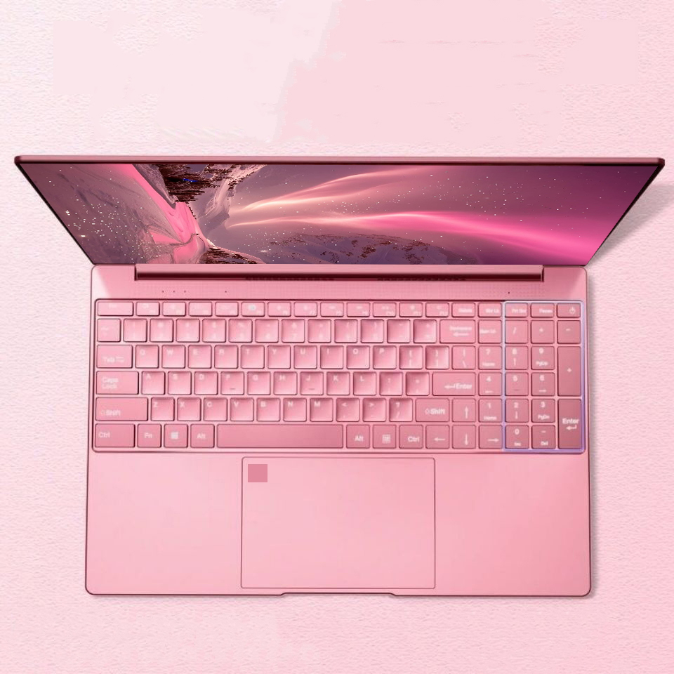 Portátil Celeron N5095 de 11.a generación: Win 10/11, 16 GB 32 GB de RAM, 128 GB - SSD de 2 TB. 2.4G/5.0G WiFi y Bluetooth, elegante teclado rosa.