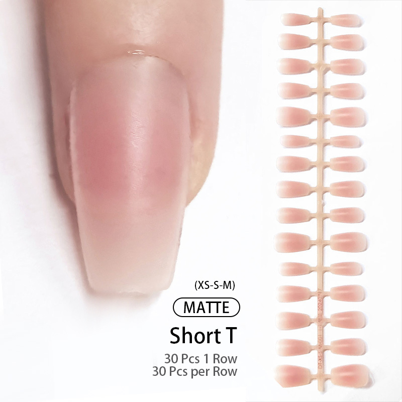30 Uds. De uñas postizas desnudas mate, prensa a la moda en extensión rápida, uñas postizas usables, cobertura completa Simple, puntas de uñas, manicura, arte de uñas