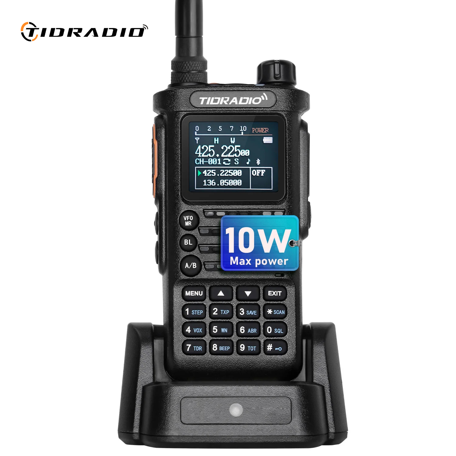 TIDRADIO-walkie-talkie de largo alcance, 10W, conexión de Radio portátil, teléfono celular, programación al aire libre, conmutador bidireccional, TD-H8, VHF, UHF