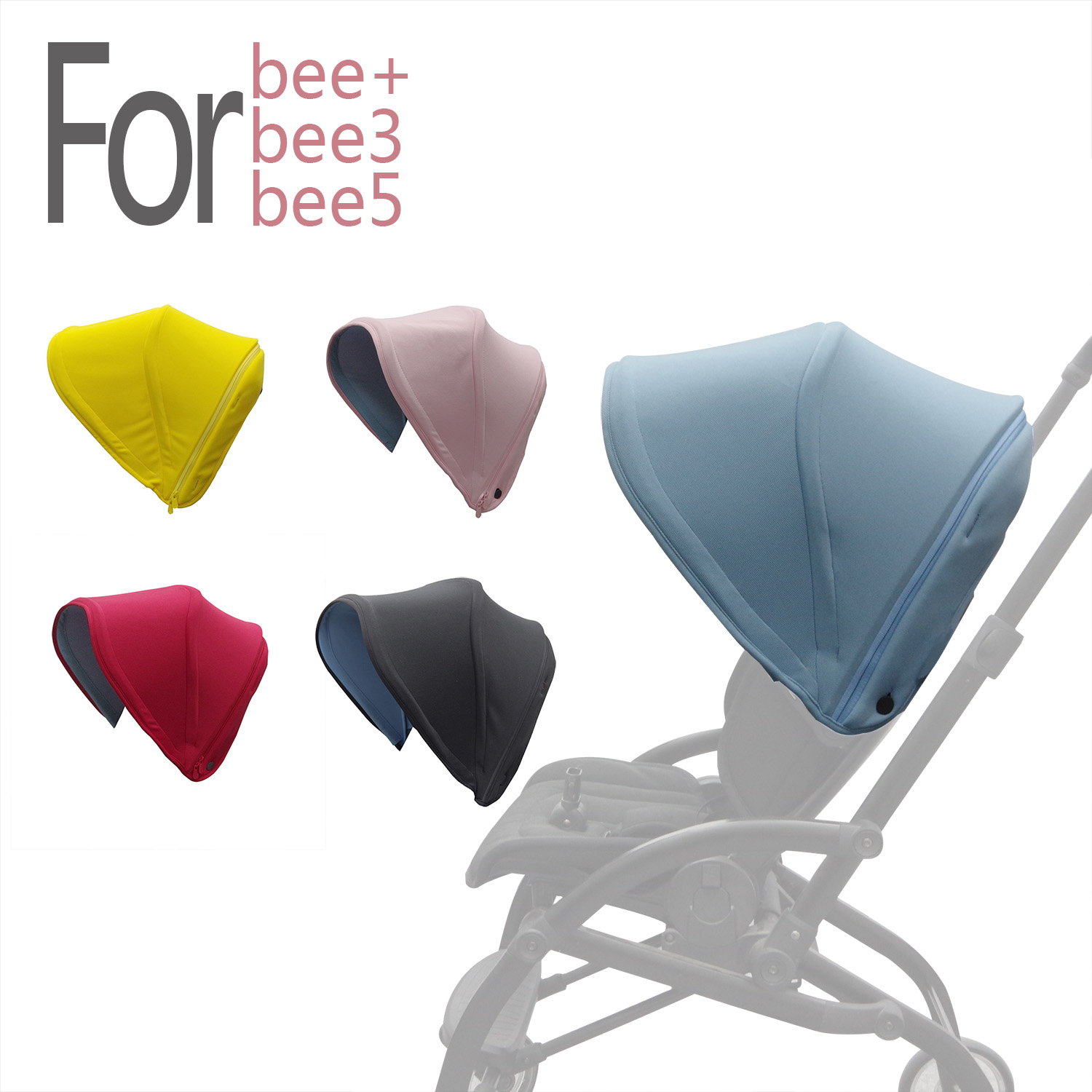 Seedfuture carrinho de bebê sombra de sol apto para bugaboo abelha 5 abelha 3 6 abelha + pram capa toldo dossel capa carrinho de bebê acessórios