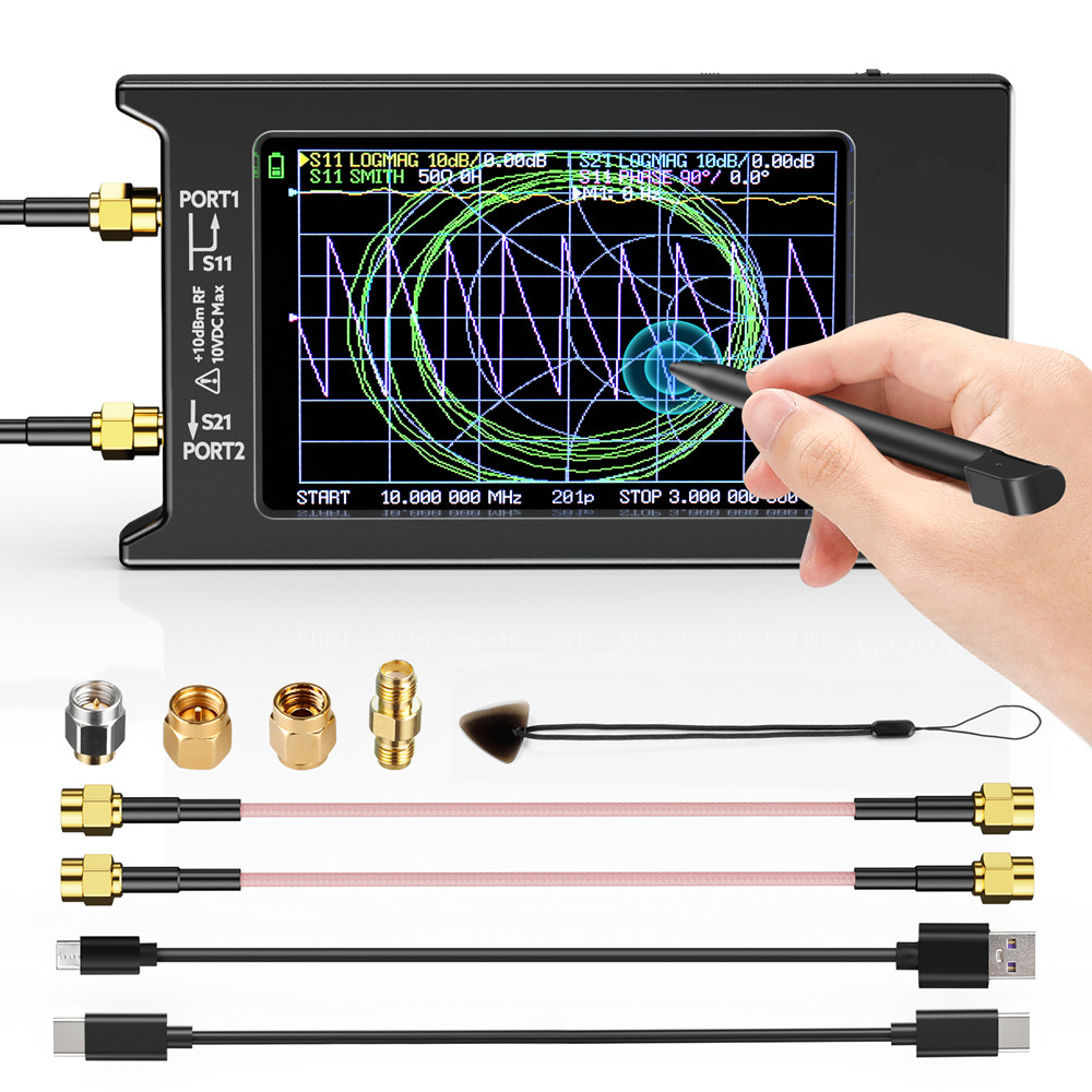 2022 Nieuwe bijgewerkte Nanovna-H4 4 inch vectornetwerkanalysator 10k-1,5GHz HF VHF UHF antenneanalyzer versie 4.3 met SD-kaartsleuf