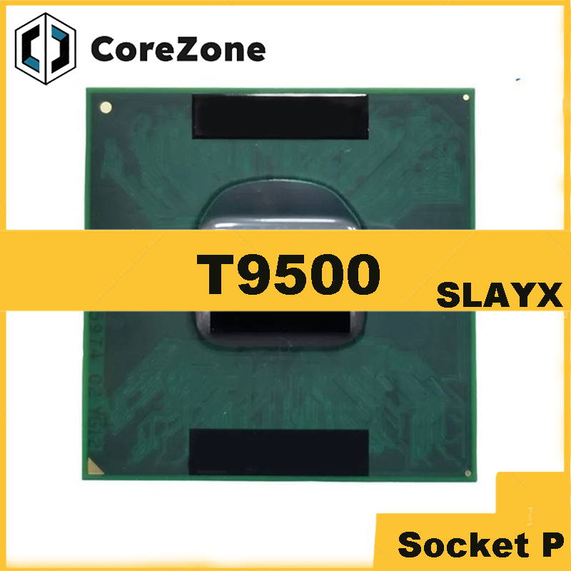 Б/у Core 2 Duo T9500 SLAQH SLAYX 2,6 ГГц, двухъядерный двухпоточный процессор, 6 м, 35 Вт, разъем P