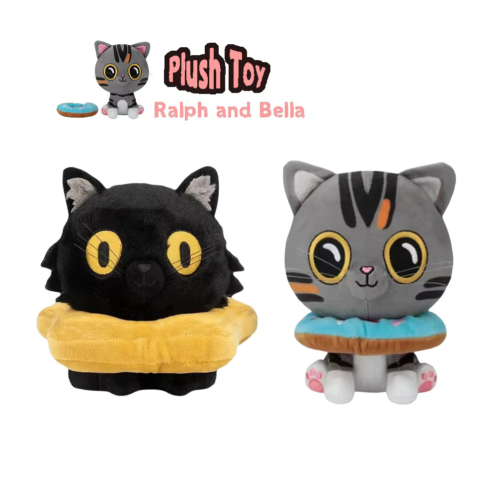 Nowy przyjeżdża śliczne miękkie 20cm Ralph i Bella Plushie nadziewane kot kreskówkowy pluszowe domu wygodna poduszka poduszka na prezent lalki dla dzieci dziewczyny