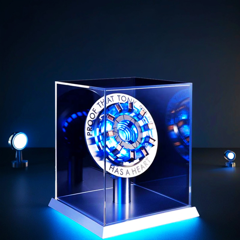 Lampada LED USB Stark MK1 in lega metallica - Controllo vocale, superficie PVD, 18 cm, prova di Tony Stark ha un cuore, regalo per i fan