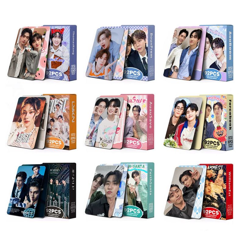 92 ชิ้น/เซ็ตไทย Star Drama CP เลเซอร์การ์ด Lomo - AouBoom BounPrem AuauSave Holographic Photo การ์ดโบนัสสติกเกอร์